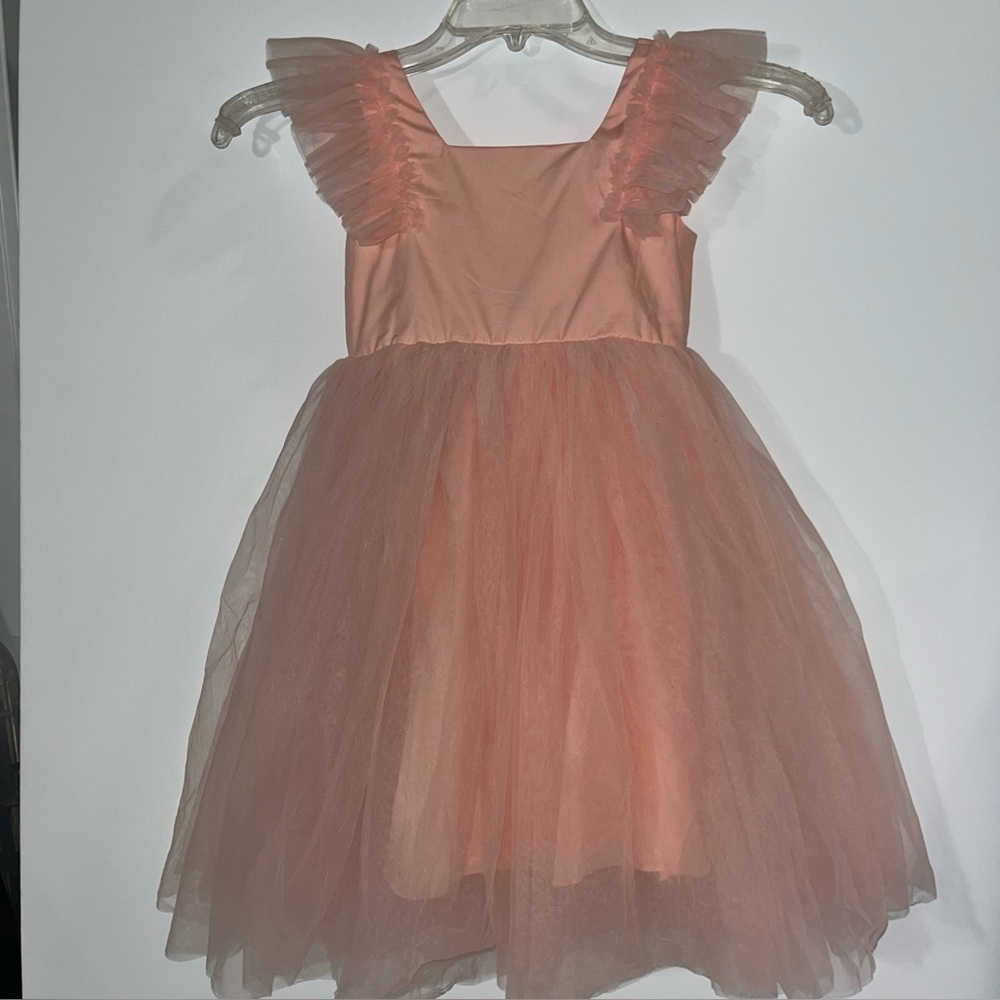 Girl’s Pink Ruffled Tulle Party Dress Size 5/6 Y, 120 cm - Picture 3 of 13